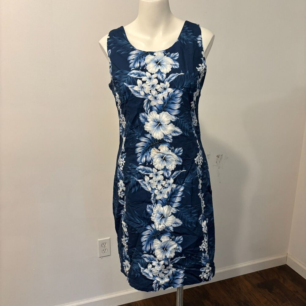 Two Palms Made in Hawaii size Medium Tropical Floral Summer Vacation Mini Dress
